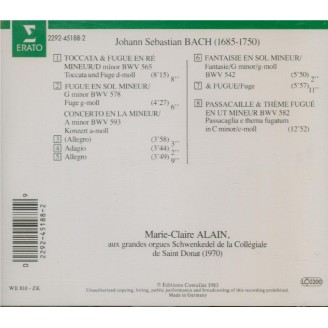 BACH - Alain - Toccata et fugue pour orgue en ré mineur BWV.565 (attribu